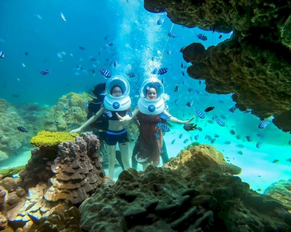 The vibrant coral ecosystem around Hon Tam Island offers a colorful journey into the ocean depths